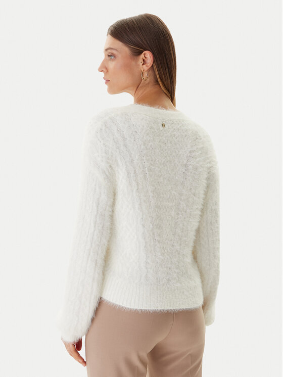 Guess Guess Kardigan W5BR0D Z3BH0 Écru Relaxed Fit