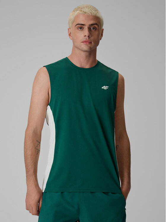 4F 4F Koszulka techniczna SERVE & SMASH Zielony ciemny Regular Fit