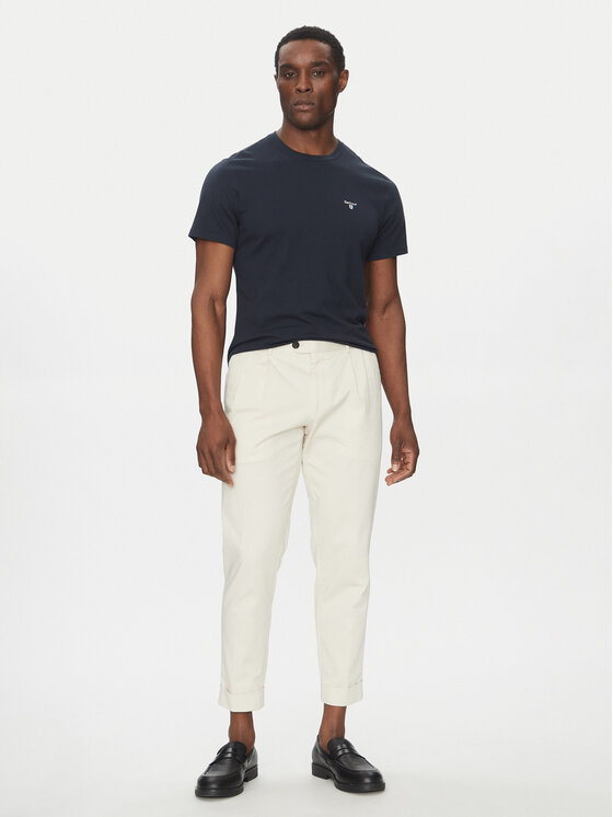 Barbour Barbour T-Shirt Tartan MTS0670NY31 Granatowy Tailored Fit