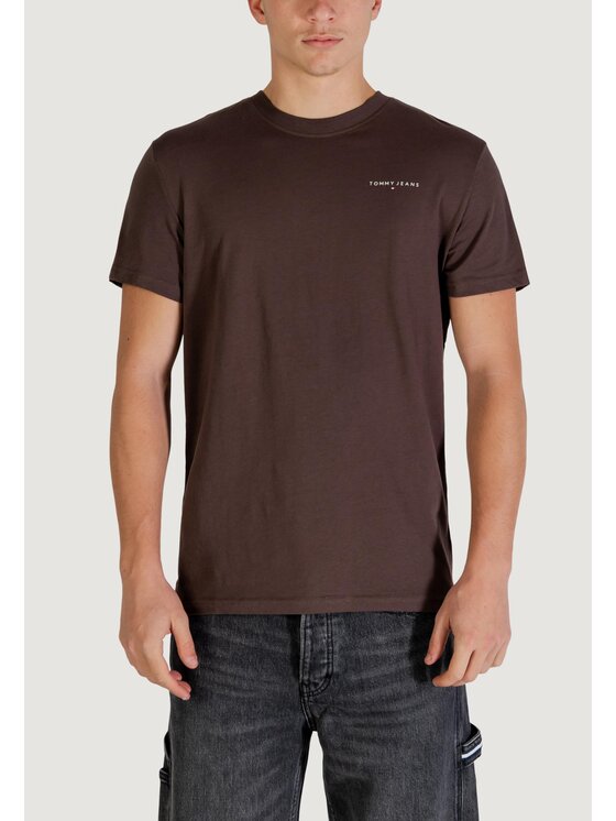 Tommy Jeans Tommy Jeans T-Shirt TJM SLIM LINEAR CHES Καφέ Slim Fit