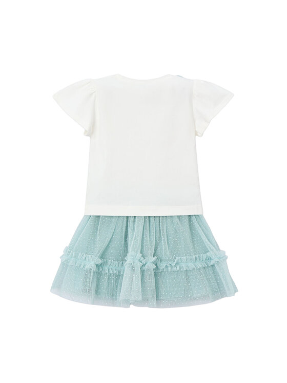 Mayoral Mayoral Komplet majica in krilo 3946 Bela Regular Fit