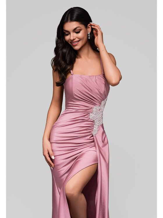 Ombre Ombre Sukienka wieczorowa LA-OM-DLR137 Różowy Regular Fit