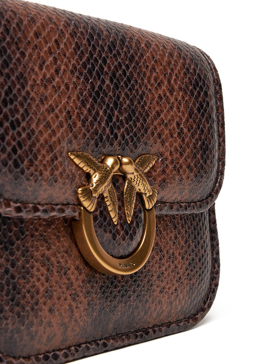 PINKO PINKO Дамска чанта Love Box Bag Fl Mini PE 25 PLTT 104297 A2CH Кафяв