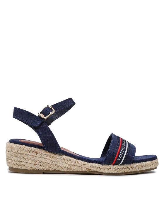Tommy Hilfiger Espadrile Rope Wedge Sandal T3A7-32777-0048 M Bleumarin