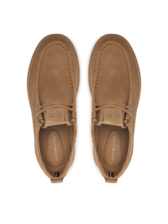Tommy Hilfiger Tommy Hilfiger Pusbačiai Comfort Nubuck Moc Toe Shoe FM0FM05975 Smėlio