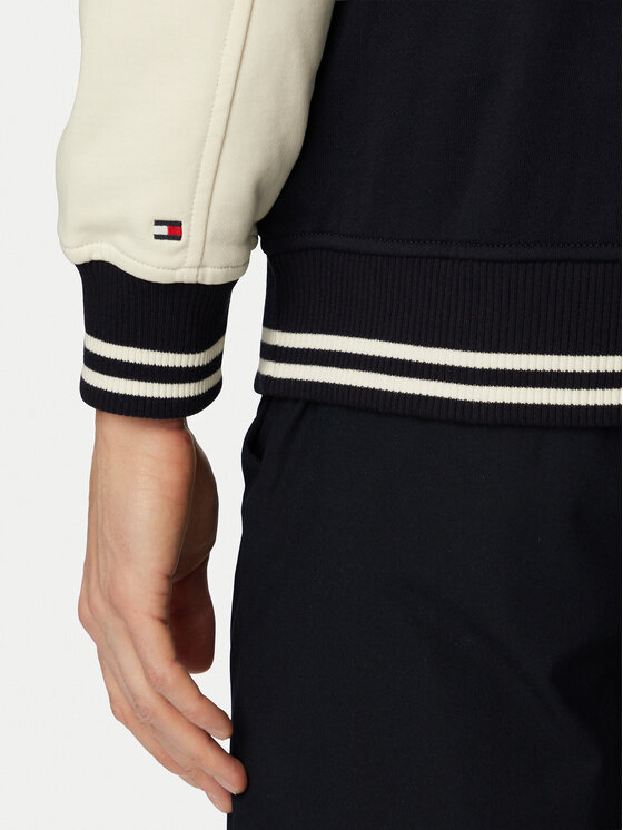 Tommy Hilfiger Tommy Hilfiger Pulóver Colour-Blocked Terry MW0MW43091 Sötétkék Regular Fit