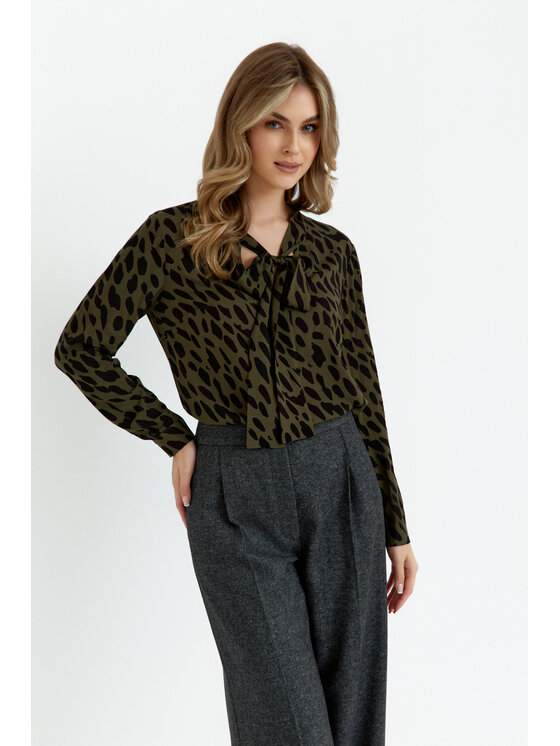 Stylove Stylove Bluzka S390 Khaki Curvy Fit