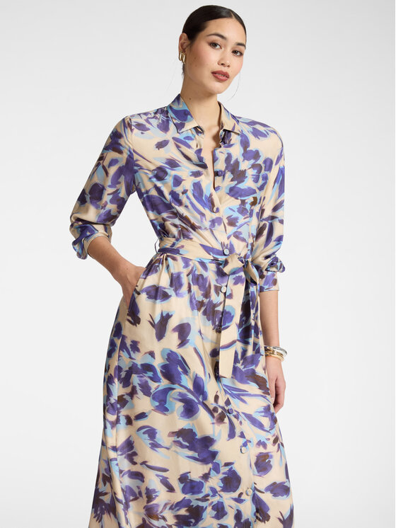 Elena Mirò Elena Mirò Sukienka wieczorowa 7005P000312N041 Kremowy Regular Fit