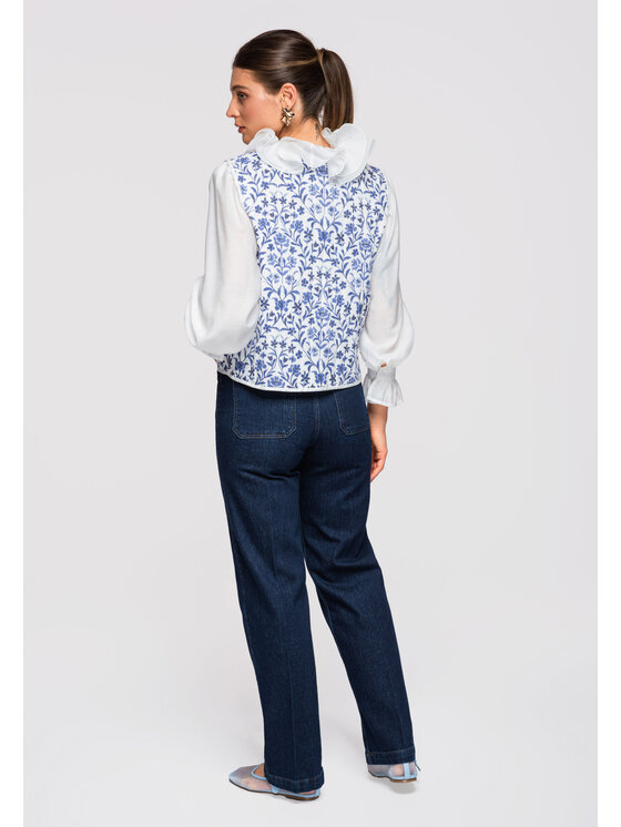 Ombre Ombre Kamizelka OW-VE-E0003 Niebieski Regular Fit