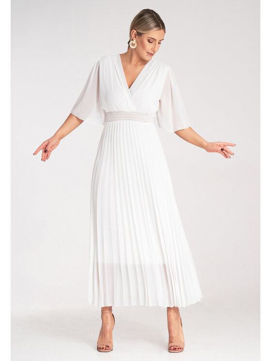 FIGL FIGL Večerní šaty M1294 Bílá Feminine Fit
