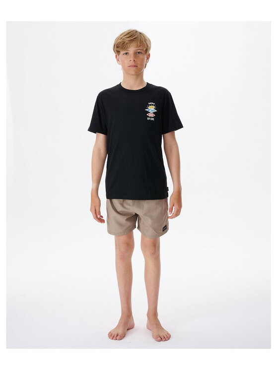 Rip Curl Rip Curl T-Shirt Search Icon Tee -Boy Czarny Regular Fit