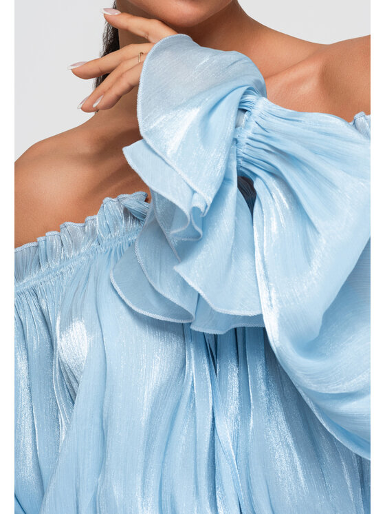 Ombre Ombre Bluzka OW-TS-E0064 Niebieski Loose Fit