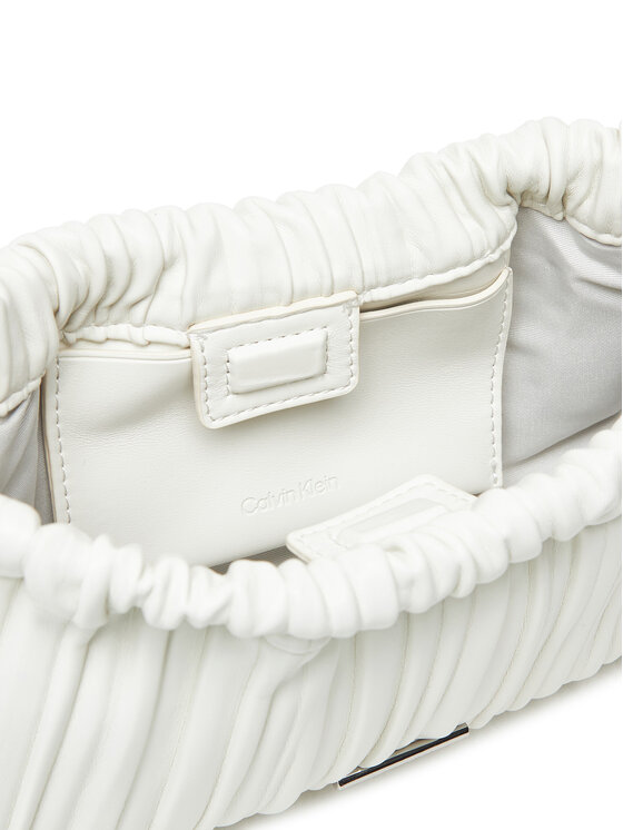 Calvin Klein Calvin Klein Geantă Drawstring Plisse Conv Mini Cb P LV04F3077G Alb
