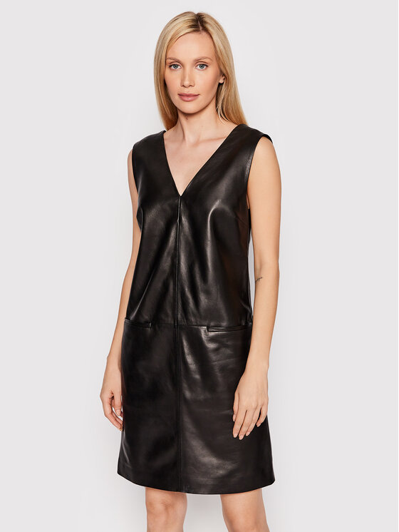 Vestito di pelle K20K204172 Nero Regular Fit