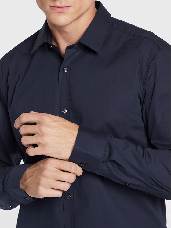 HUGO Hugo Marškiniai Elisha02 50479396 Tamsiai mėlyna Extra Slim Fit