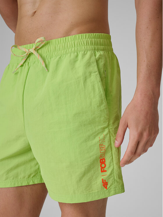 4F 4F Szorty kąpielowe FOB SUMMER Zielony Regular Fit
