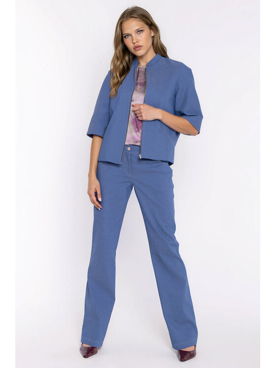 NIFE NIFE Kalhoty z materiálu SD140 Modrá Bootcut Fit