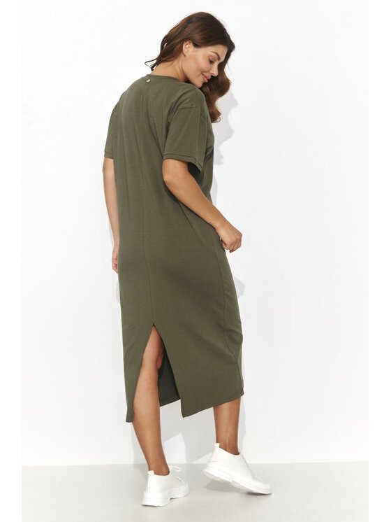 Numinou Numinou Sukienka codzienna NU467 Khaki Comfortable Fit
