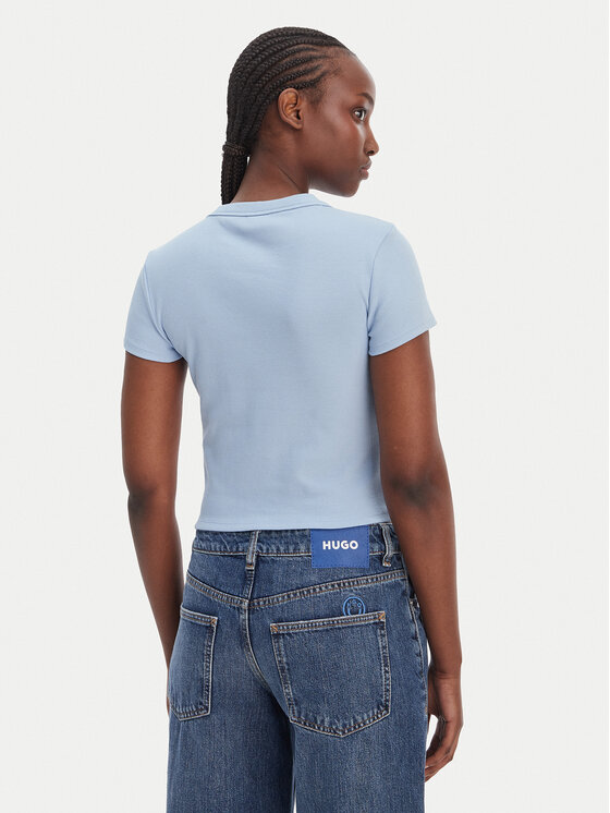 HUGO HUGO T-shirt Baby 50510749 Svijetloplava Slim Fit