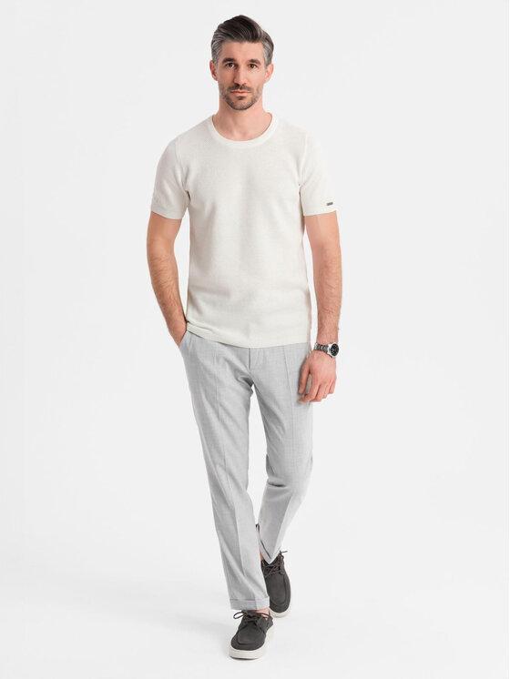 Ombre Ombre T-Shirt OM-TSCT-0244 Biały Regular Fit