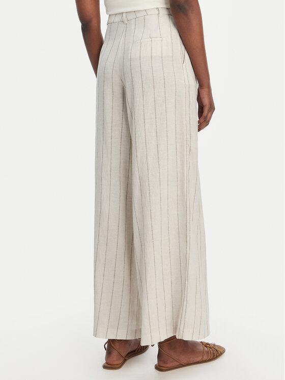 Eleh Eleh Bavlnené nohavice SS260272 Écru Relaxed Fit