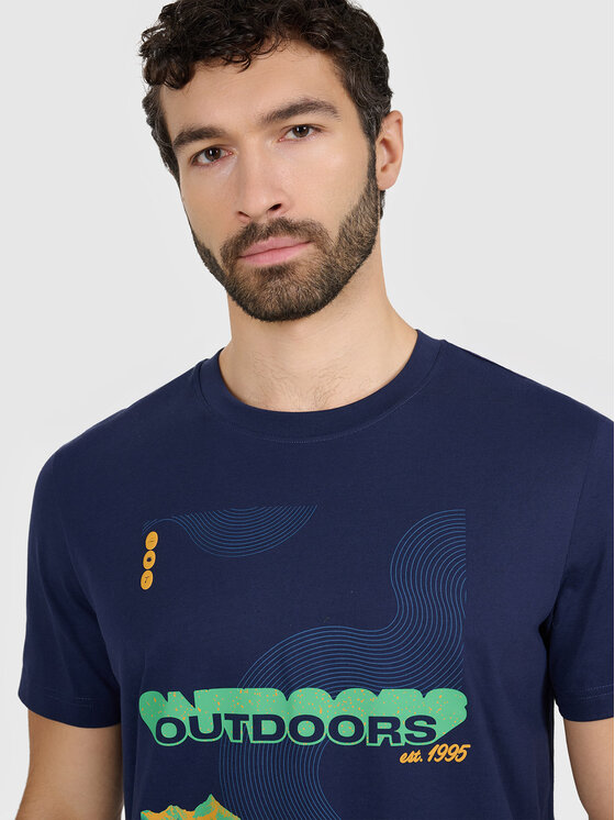 4F 4F T-Shirt MISSION READY Granatowy Regular Fit