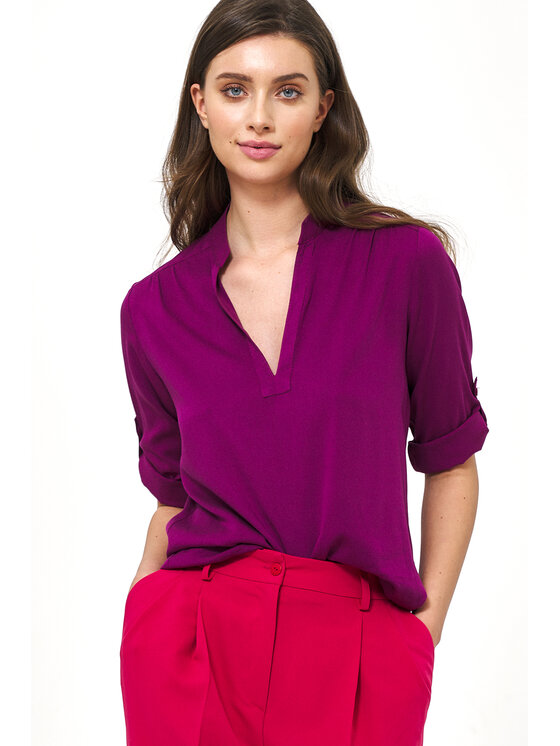 NIFE NIFE Halenka B184 Fialová Regular Fit