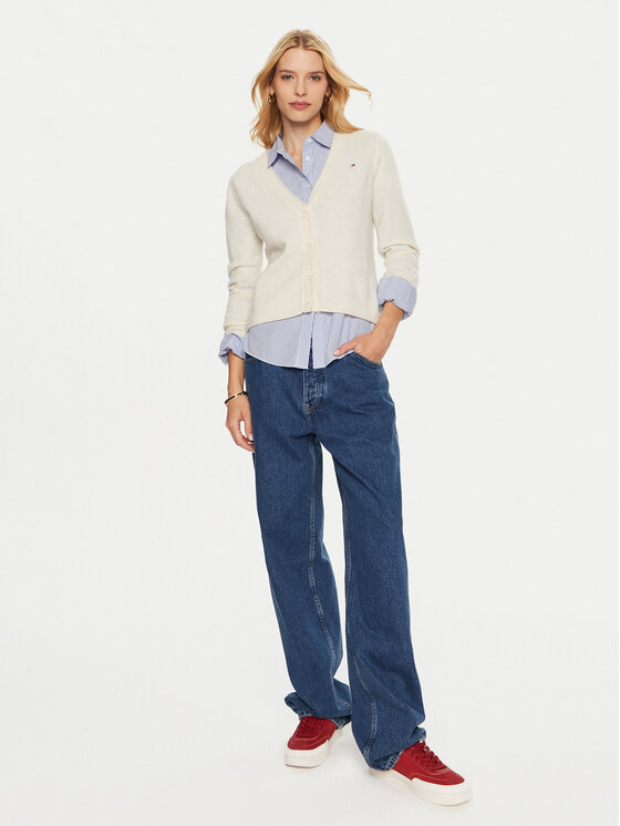 Tommy Hilfiger Tommy Hilfiger Kardigan WW0WW43092 Beež Regular Fit