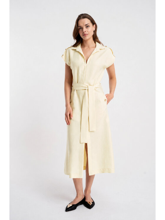 CLICK CLICK Sukienka letnia 60-6025 Żółty jasny Comfortable Fit