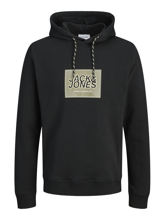 Jack & Jones Jack & Jones Džemperis ar kapuci Rain 12288098 Melns Regular Fit