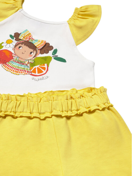 Mayoral Mayoral Completo top e pantaloncini 1234 Giallo Regular Fit
