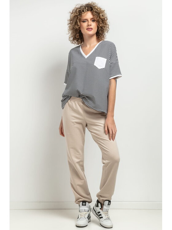 Tessita Tessita Bluzka T393 Biały Straight Fit