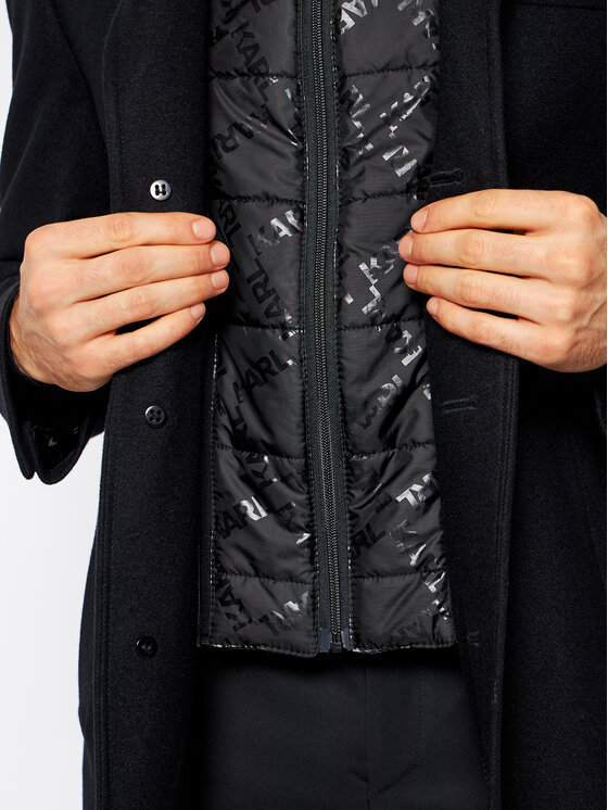 KARL LAGERFELD KARL LAGERFELD Palton de lână Twister 455704 502799 Negru Regular Fit