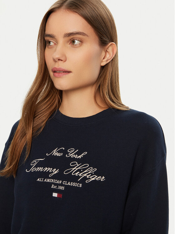 Tommy Hilfiger Tommy Hilfiger Sweatshirt Modern Script WW0WW43844 Dunkelblau Regular Fit