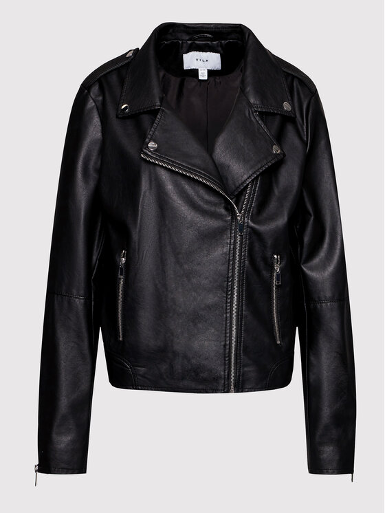Vila Vila Giacca in similpelle Cara 14044851 Nero Regular Fit