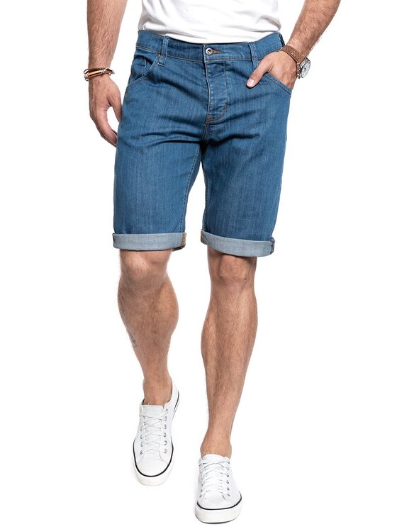 Mustang Mustang Szorty jeansowe 5 POCKET SHORT Niebieski Regular Fit