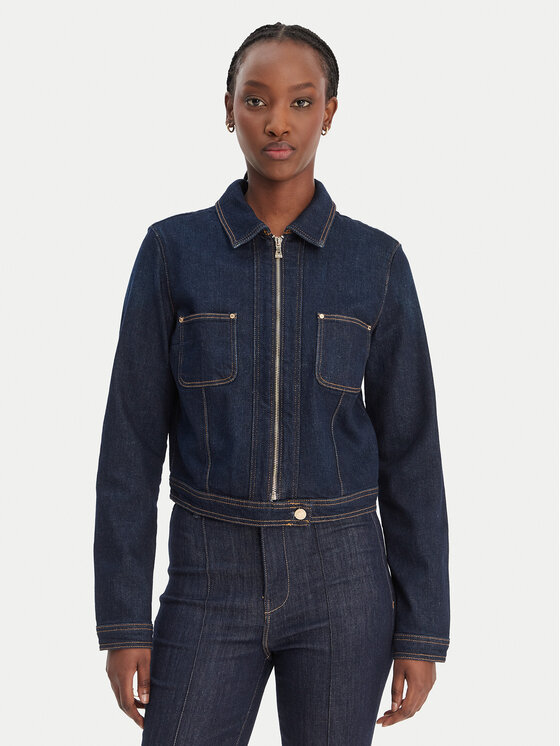 Guess Guess Τζιν μπουφάν W6RN76 D6881 Σκούρο μπλε Regular Fit