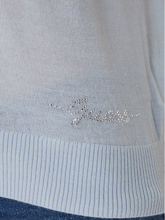 Guess Guess Тениска с яка и копчета W6GR03 Z0583 Светлосин Regular Fit