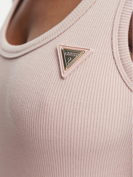 Guess Guess Marškinėliai V4YP06 K8RT2 Rožinė Slim Fit