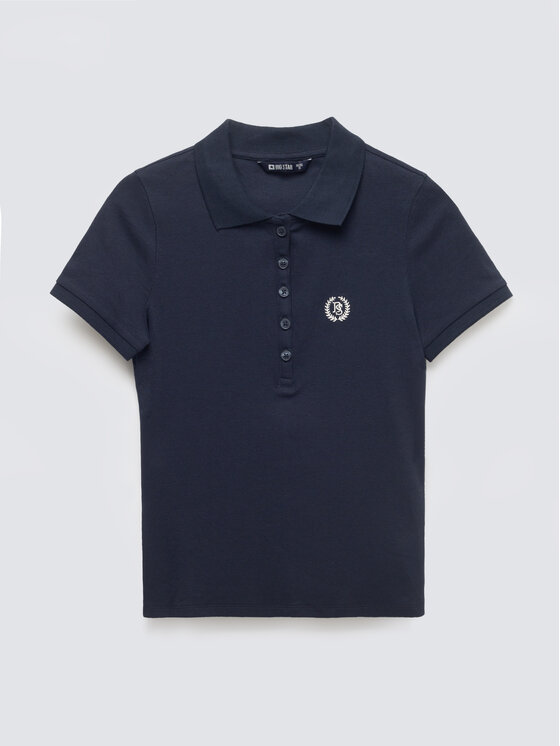 BIG STAR BIG STAR Polo RELLA Granatowy Slim Fit