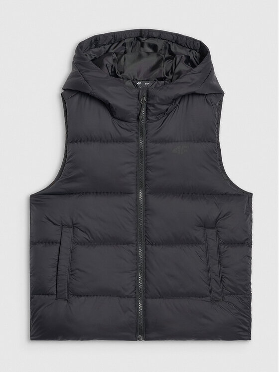4F 4F Kamizelka OUTERWEAR Czarny Regular Fit