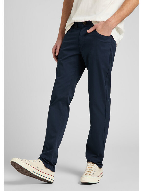 Lee Lee Spodnie materiałowe DAREN ZIP FLY Niebieski Straight Fit
