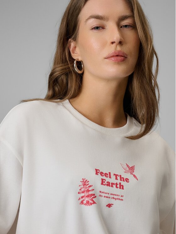 4F 4F T-shirt 4FRSS26TTSHF3704-11S Bianco Regular Fit