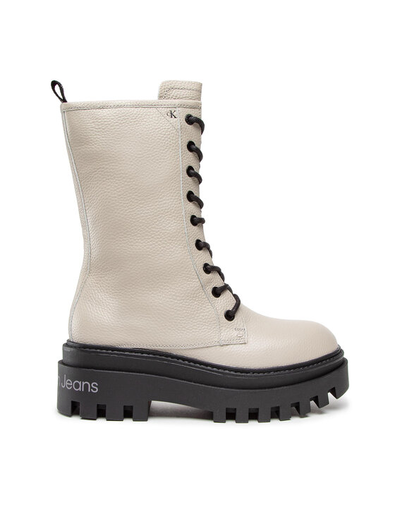 Calvin Klein Jeans Calvin Klein Jeans Μποτάκια Flatform Mid Laceup Boot YW0YW00843 Μπεζ