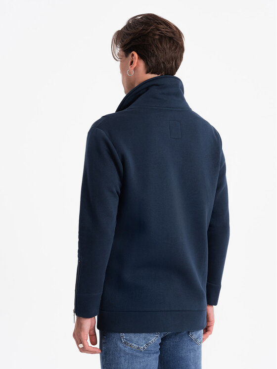 Ombre Ombre Mikina B1362 Tmavomodrá Modern Fit