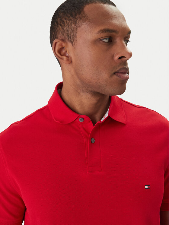 Tommy Hilfiger Tommy Hilfiger Тениска с яка и копчета 1985 MW0MW17770 Червен Regular Fit