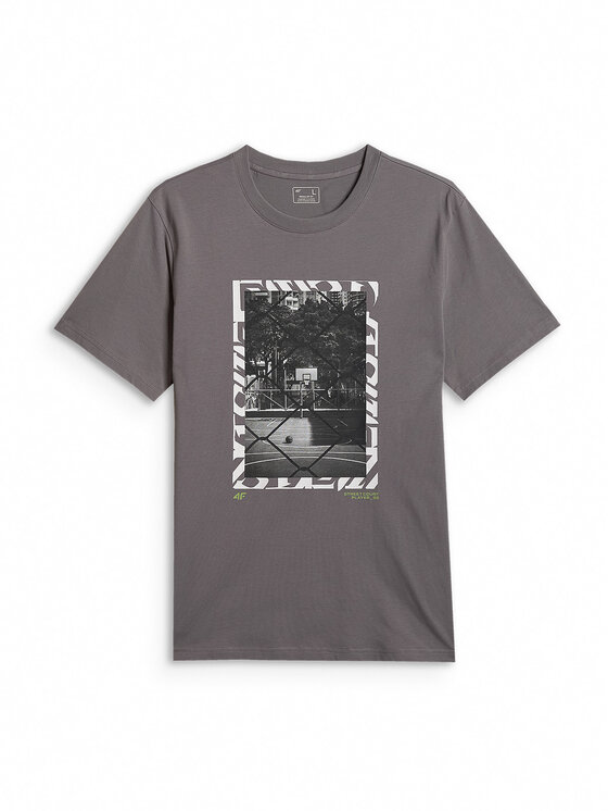 4F 4F T-Shirt FLUID EXPRESSIONS Szary Regular Fit