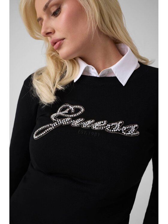 Guess Guess Sweter 184022 Czarny Classic Fit