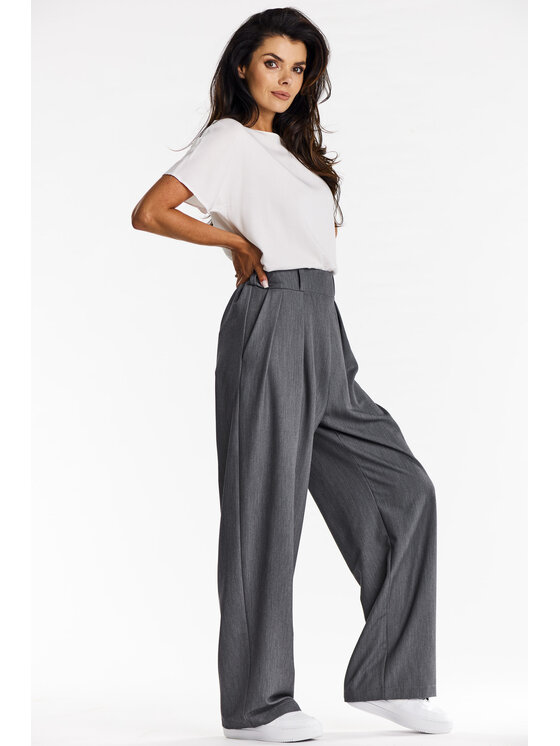 Awama Awama Dámské kalhoty A674 Šedá Basic Fit