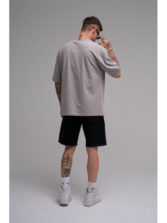 MyStars MyStars T-Shirt Koszulka Z Krótkim Rękawem Oversize Męska Szara Machinist Hunt Your Dream M Szary Oversize